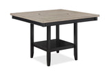Dining Set Square Plank Top Table Chairs Light Gray - Furniture Home Direct