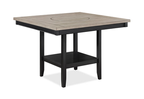 Dining Set Square Plank Top Table Chairs Light Gray - Furniture Home Direct