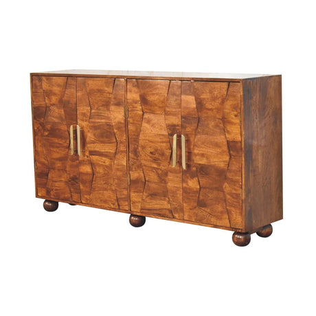 Wavecrest Cabinet, 4 Shelves - Chestnut - Furniture Home Direct
