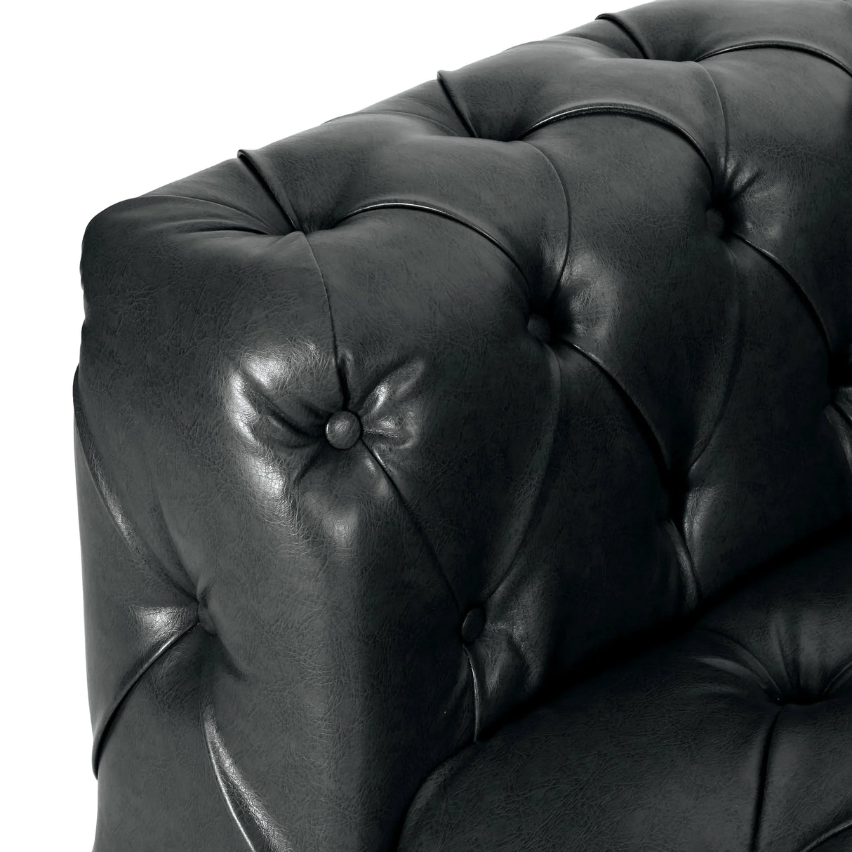 Modern PU Leather Sofa - Black - Furniture Home Direct