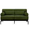 Modern Loveseat Sofa 2 Seater With USB Ports, Cylindrical Armrests - Furniture Home Direct
