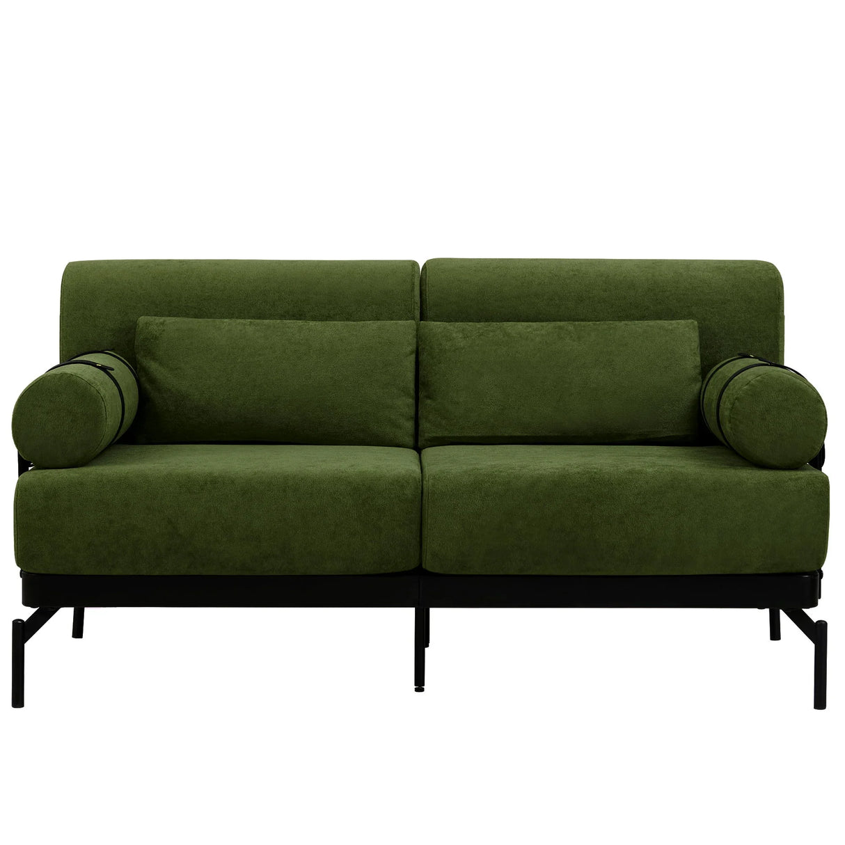 Modern Loveseat Sofa 2 Seater With USB Ports, Cylindrical Armrests - Furniture Home Direct