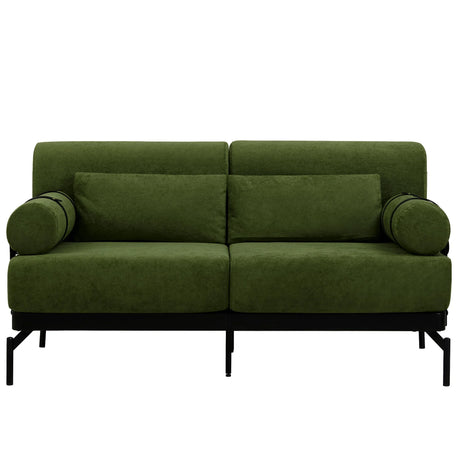 Modern Loveseat Sofa 2 Seater With USB Ports, Cylindrical Armrests - Furniture Home Direct