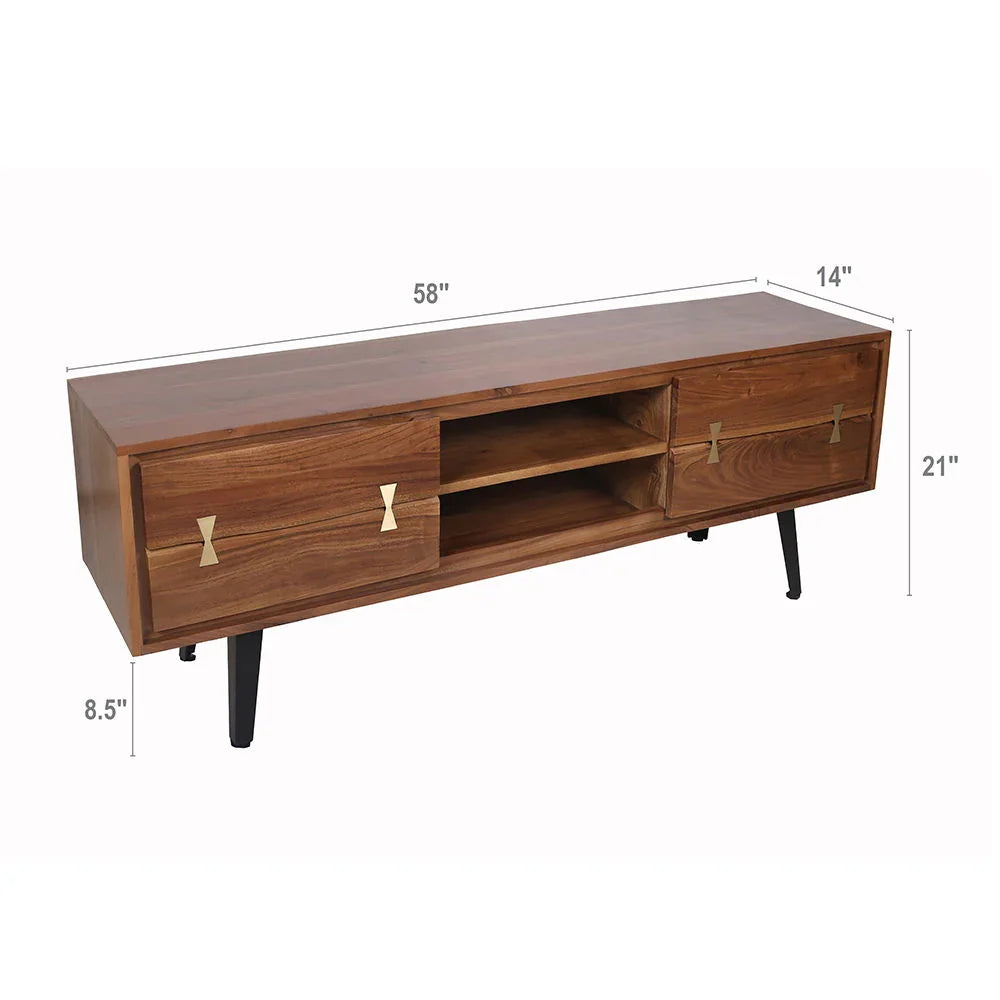 Asther - Acacia Wood TV Cabinet - Natural Wood / Brown - Furniture Home Direct
