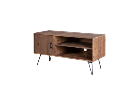 Simple, Modern, Vintage Reclaimed Wood TV Stand Media Table For Living Room - Natural - Furniture Home Direct