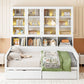 Daybed With Glass Door Storage Cabinets, Built In LED Lighting And Shelves - Furniture Home Direct