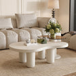 Nesting Coffee Tables Set Modern MDF Glass Two Tier Beige - Furniture Home Direct