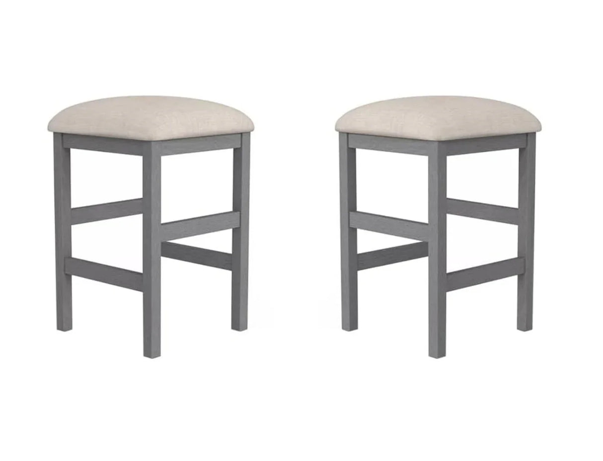 Counter Height Dining Island Set With Storage Stools Beige - Furniture Home Direct