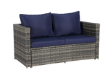 6 Piece Patio Wicker Set With Glass Table - Furniture Home Direct