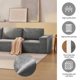 L Shaped Modular Sectional Sofa With Wide Seats Gray - Furniture Home Direct