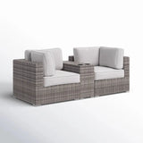 Handcrafted Outdoor Loveseat With Wicker Seating - Furniture Home Direct