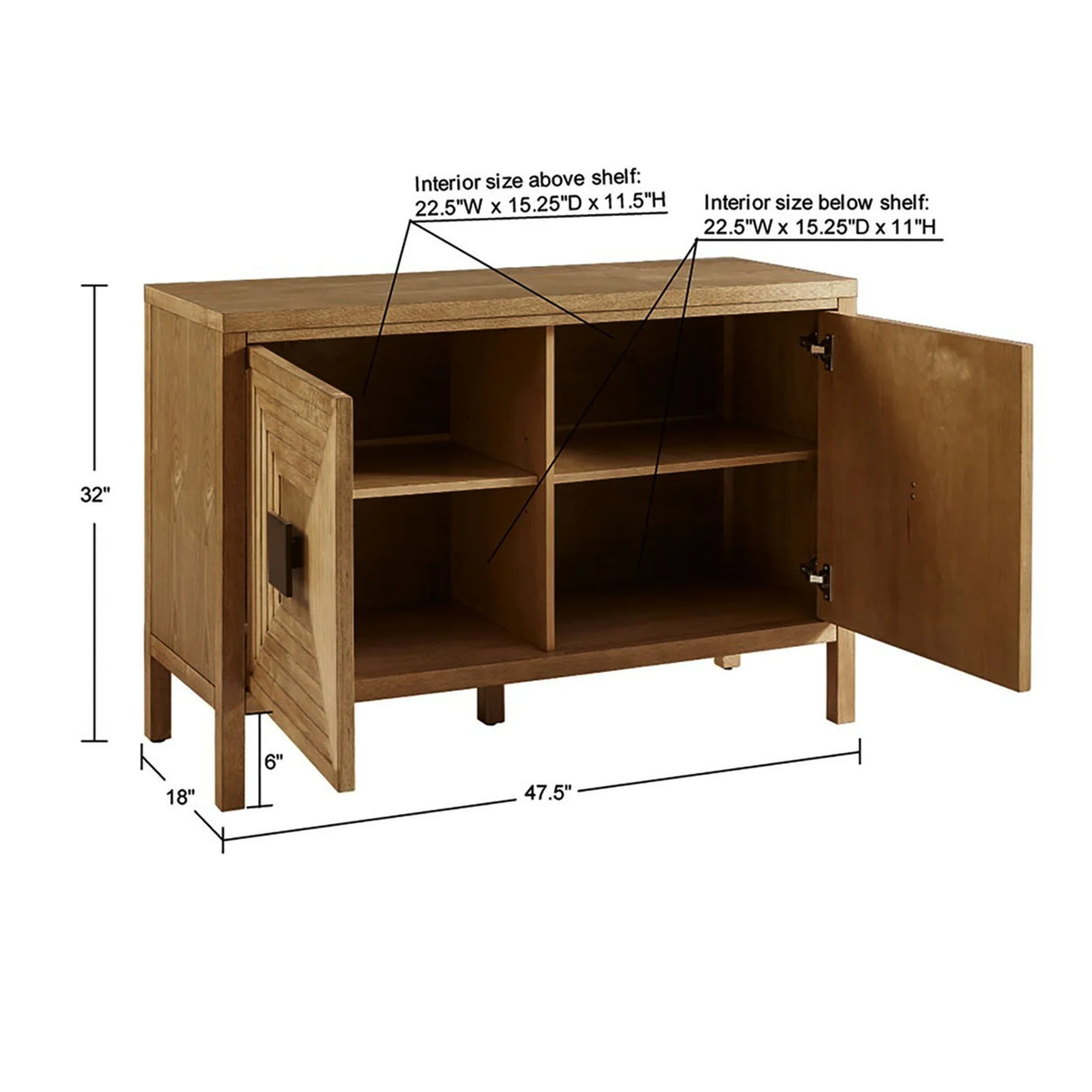 Accent Cabinet With Adjustable Shelves - Natural - Furniture Home Direct