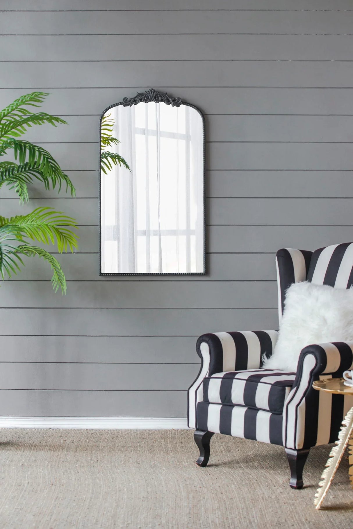 Arch Mirror, Baroque Inspired Wall Decor For Bathroom, Bedroom, Living Room - Furniture Home Direct