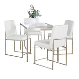 Fuji - High Back Contemporary Dining Set, Glass 5 Piece - Furniture Home Direct