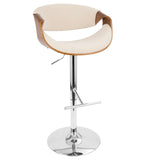 Curvo - Mid Century Modern Adjustable Barstool With Swivel With Straight T Footrest - Furniture Home Direct