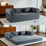 Convertible Sleeper Sofa Bed With Cylindrical Pillow, With Fixed Shape Frame - Furniture Home Direct