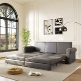 3 In 1 Convertible Sleeper Sofa With Nailhead Trim & Rolled Arm - Furniture Home Direct