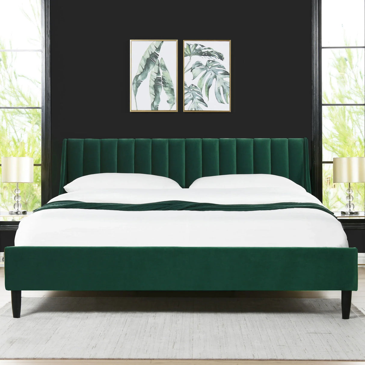 Aspen - Vertical Tufted Modern Headboard Platform Bed Set - Furniture Home Direct