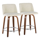 Toriano - Mid Century Modern Fixed Height Counter Stool With Swivel With Round Footrest (Set of 2) - Furniture Home Direct