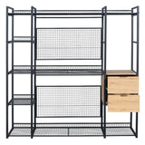 Open Style Wardrobe With Hanging Rails, Shelves And Drawers - Furniture Home Direct