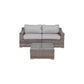 Outdoor Wicker Conversation Set With Cushions, All Weather - Furniture Home Direct