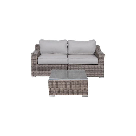 Outdoor Wicker Conversation Set With Cushions, All Weather - Furniture Home Direct