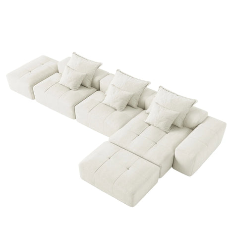 Modern Oversized Diy Combination Modular Sectional Sofa With Pillows - Furniture Home Direct