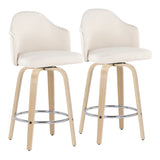 Ahoy - Mid Century Modern Fixed Height Counter Stool With Round Footrest (Set of 2) - Furniture Home Direct