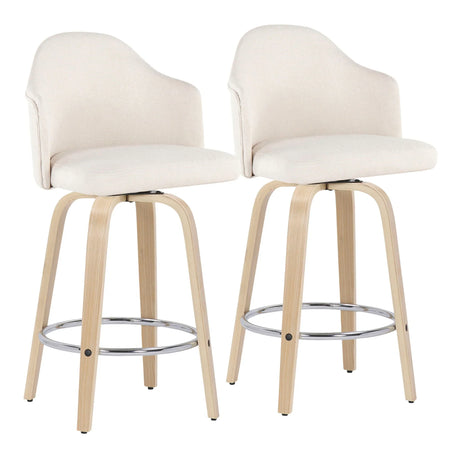 Ahoy - Mid Century Modern Fixed Height Counter Stool With Round Footrest (Set of 2) - Furniture Home Direct
