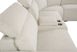 Sectional Sofa Boucle Power Reclining With Cupholder Beige - Furniture Home Direct