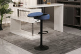 Counter Stool Set Round Upholstered Bar Stools Kitchen Blue - Furniture Home Direct