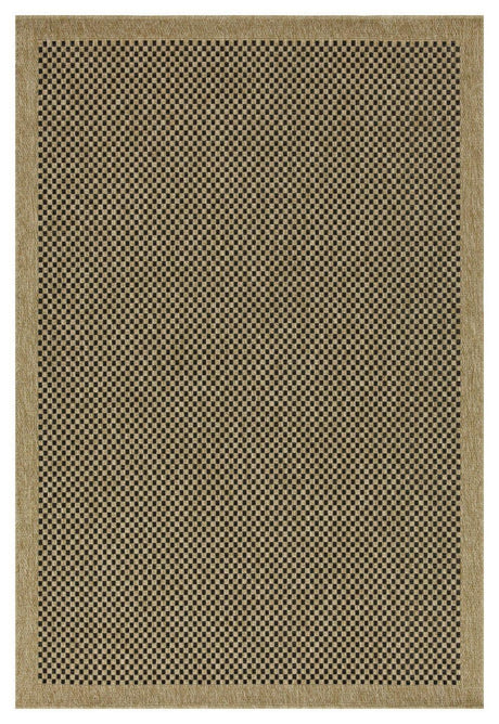 Earth - Indoor / Outdoor Area Rug Polypropylene - Jute / Black - Furniture Home Direct