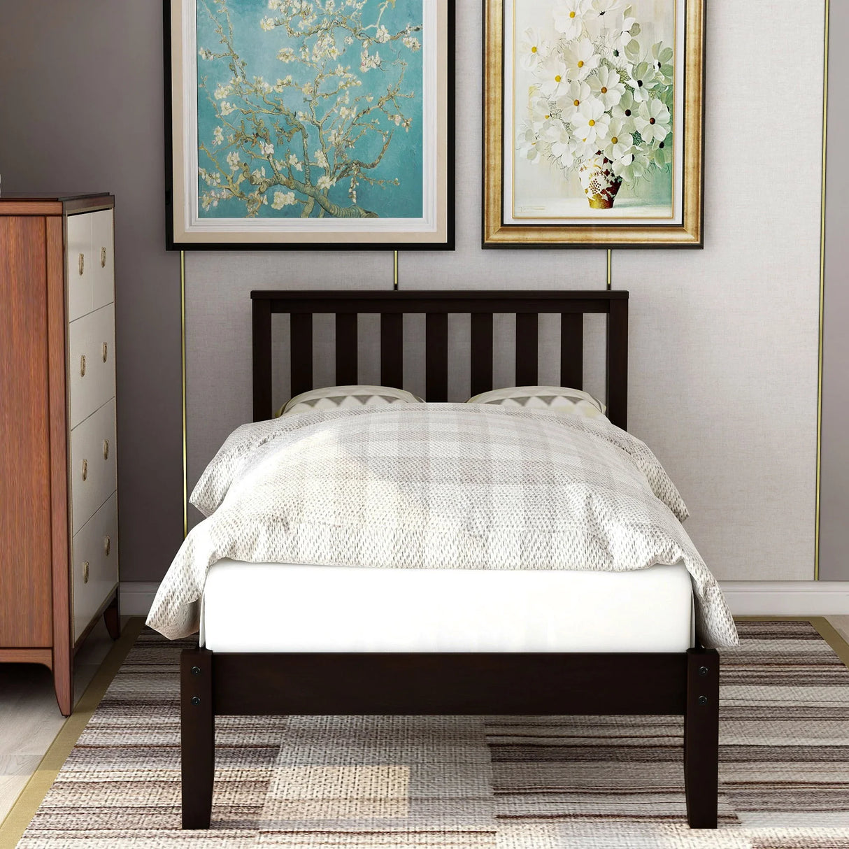 Platform Bed With Headboard, Footboard, Slat Support - Furniture Home Direct