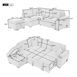 Sleeper Sofa Bed, 2 In 1 Pull Out Sofa Bed L Shape Couch With Storage Ottoman For Living Room, Bedroom Couch And Small Apartment - Furniture Home Direct