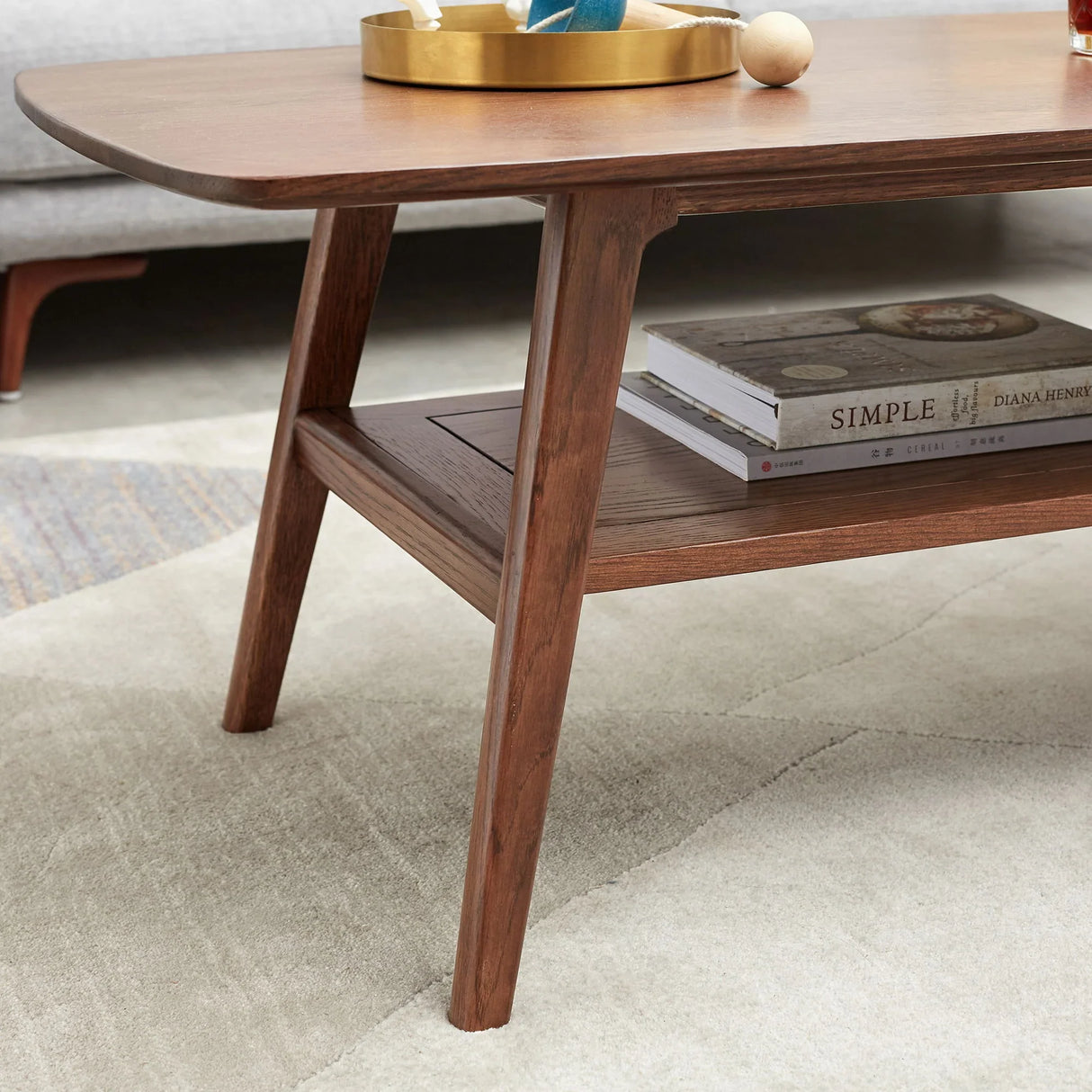 Low Coffee Table With Storage Shelf - Furniture Home Direct