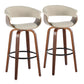 Vintage Mod - Mid Century Modern Fixed Height Barstool With Swivel & Round Footrest (Set of 2) - Furniture Home Direct