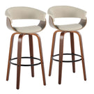 Vintage Mod - Mid Century Modern Fixed Height Barstool With Swivel & Round Footrest (Set of 2) - Furniture Home Direct