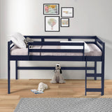 Lara - Twin Loft Bed - Navy Blue - Furniture Home Direct