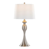 Ashland - Contemporary Table Lamp (Set of 2) - Nickel / White - Furniture Home Direct