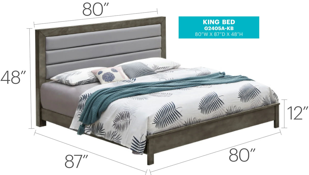 Transitional Modern Design Bed - Furniture Home Direct