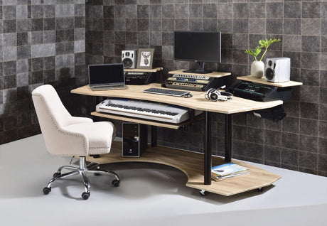 Eleazar - Music Recording Studio Desk - Wood - Furniture Home Direct