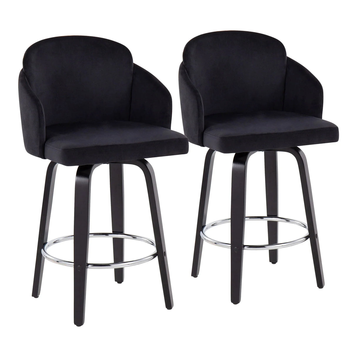 Dahlia - Contemporary Counter Stool Round Footrest (Set of 2) - Furniture Home Direct