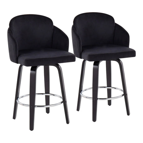 Dahlia - Contemporary Counter Stool Round Footrest (Set of 2) - Furniture Home Direct