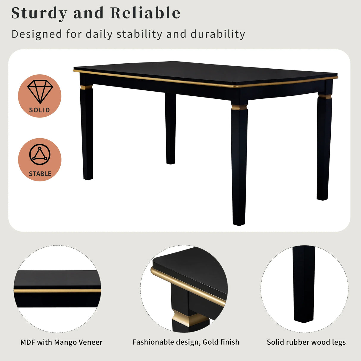 Dining Set With Tufted High Back Chairs And Bench Black - Furniture Home Direct