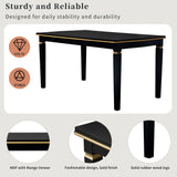 Dining Set With Tufted High Back Chairs And Bench Black - Furniture Home Direct