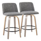 Toriano - Contemporary Fixed Height Counter Stool With Swivel & Round Footrest (Set of 2) - Furniture Home Direct