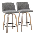 Toriano - Contemporary Fixed Height Counter Stool With Swivel & Round Footrest (Set of 2) - Furniture Home Direct