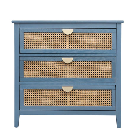 3 Drawer Cabinet, Natural Rattan, American Furniture - Furniture Home Direct
