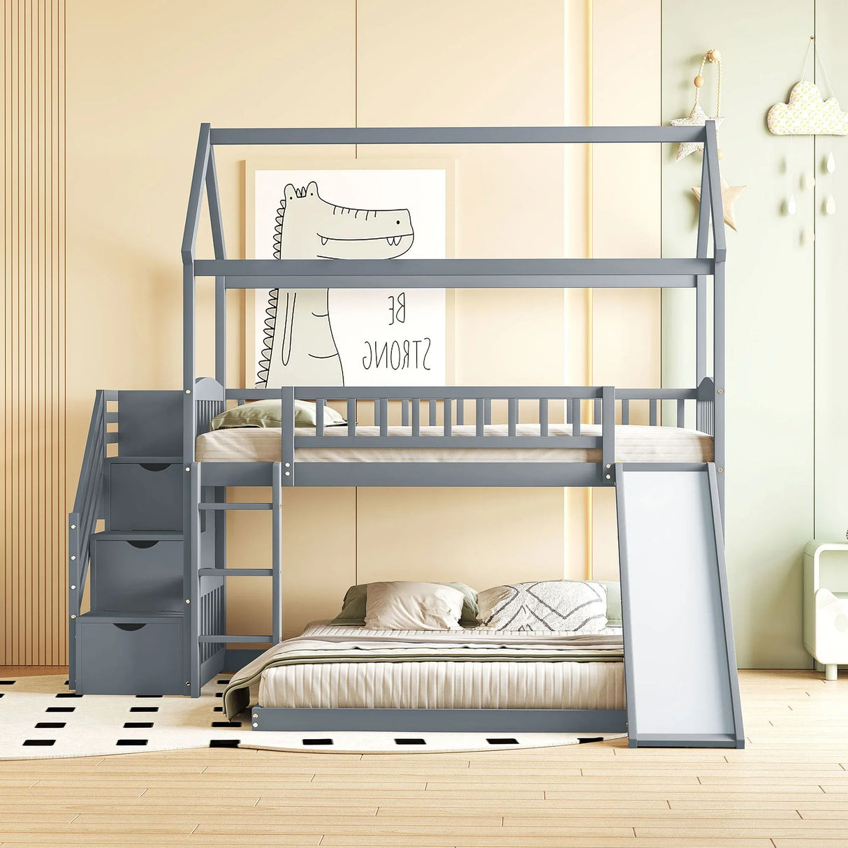 House Bunk Bed With Slide - Furniture Home Direct