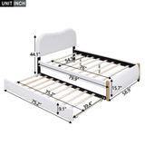 Upholstered Platform Bed With Wood Supporting Feet And Trundle - Furniture Home Direct